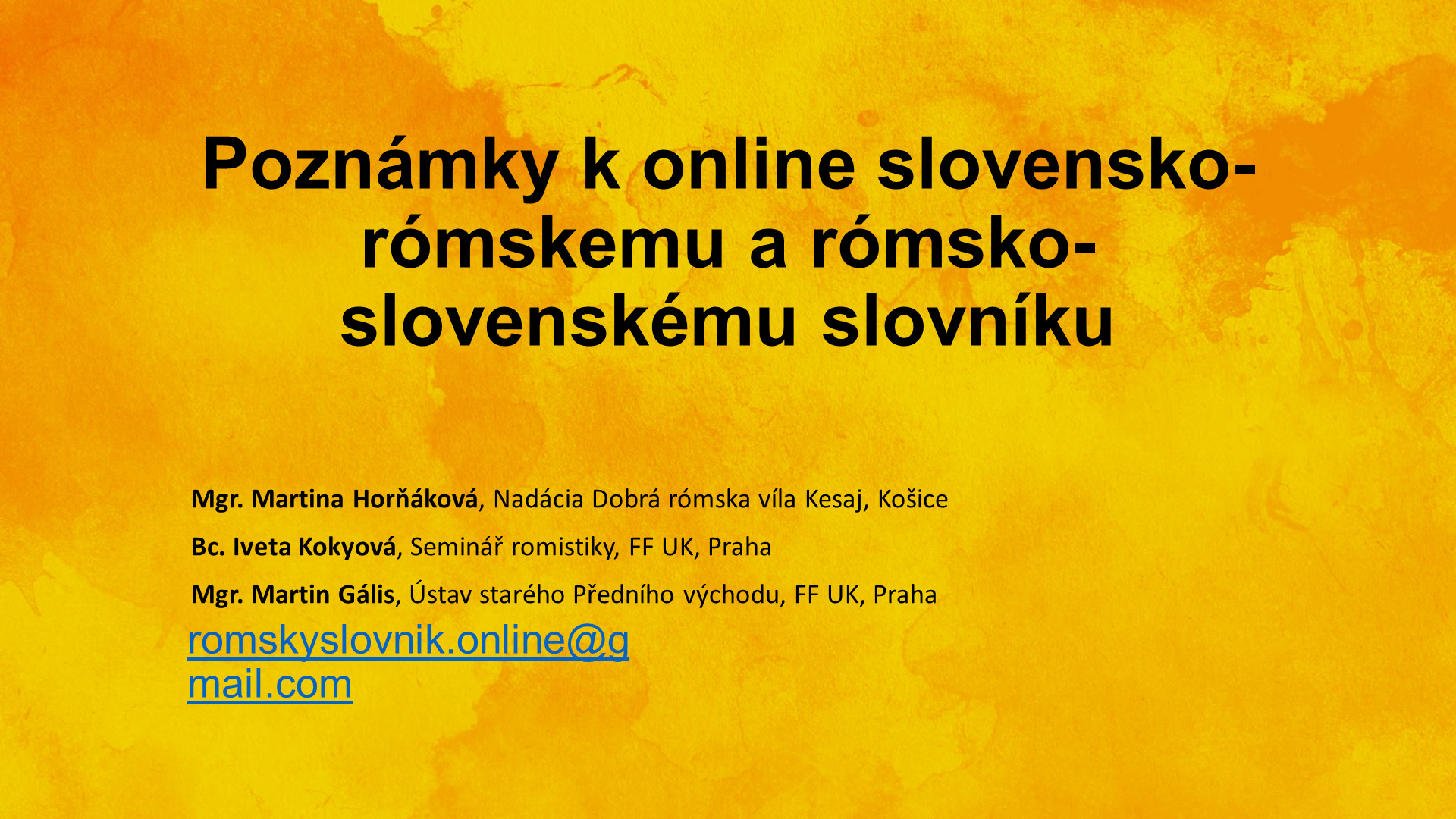 Mgr. Martina Horňáková: Poznámky k online slovensko-rómskemu a rómsko-slovenskému slovníku